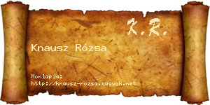 Knausz Rózsa névjegykártya