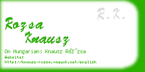 rozsa knausz business card